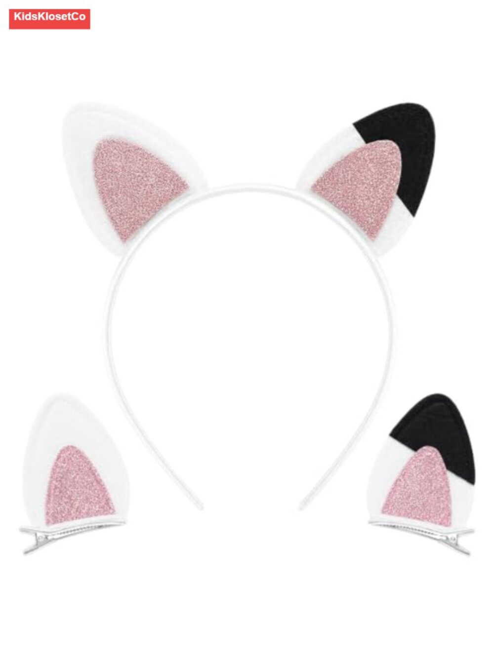 Cat Ears Headband with Glitter and Hair Clips Halloween Costume Cosplay